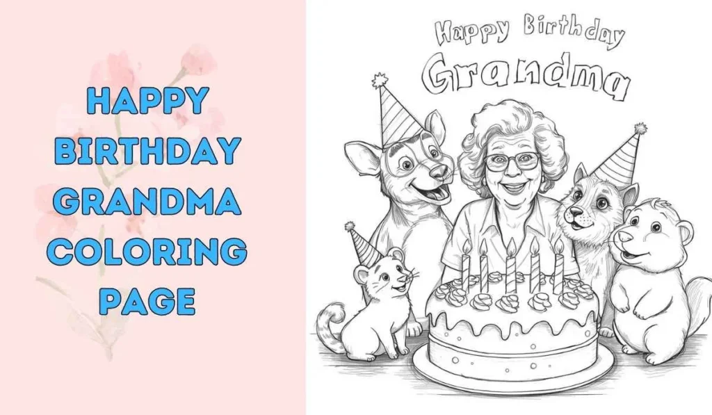happy birthday grandma coloring page
