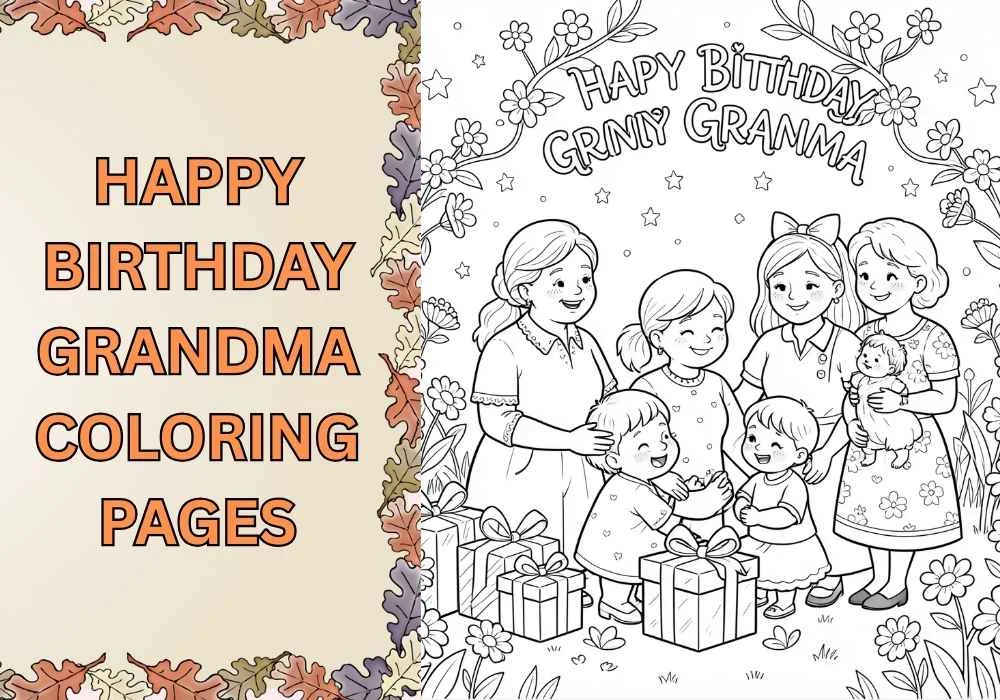 happy birthday grandma coloring pages